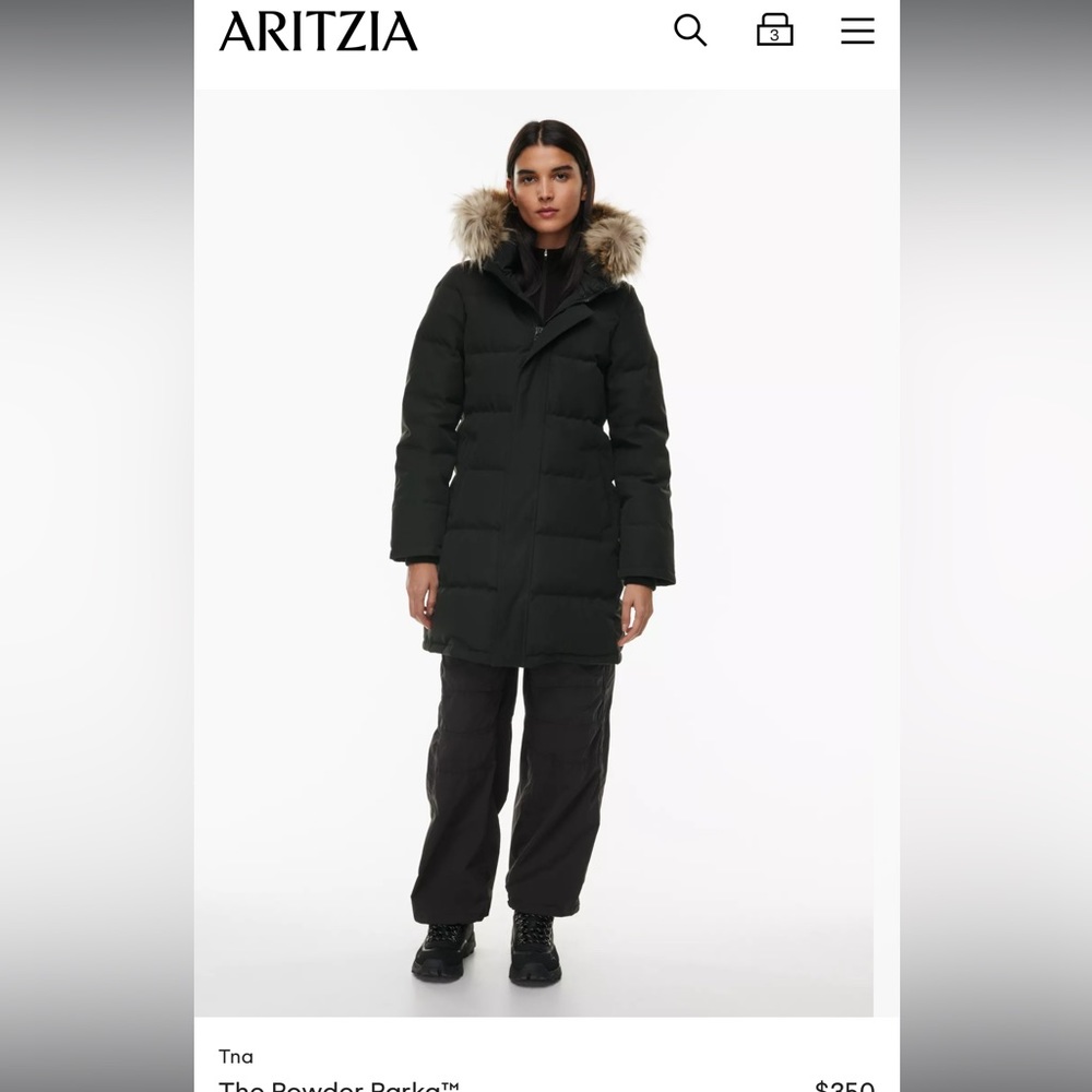 ARITZIA POWDER PARKA MID-LENGTH. BRAND NEW WITH TAG